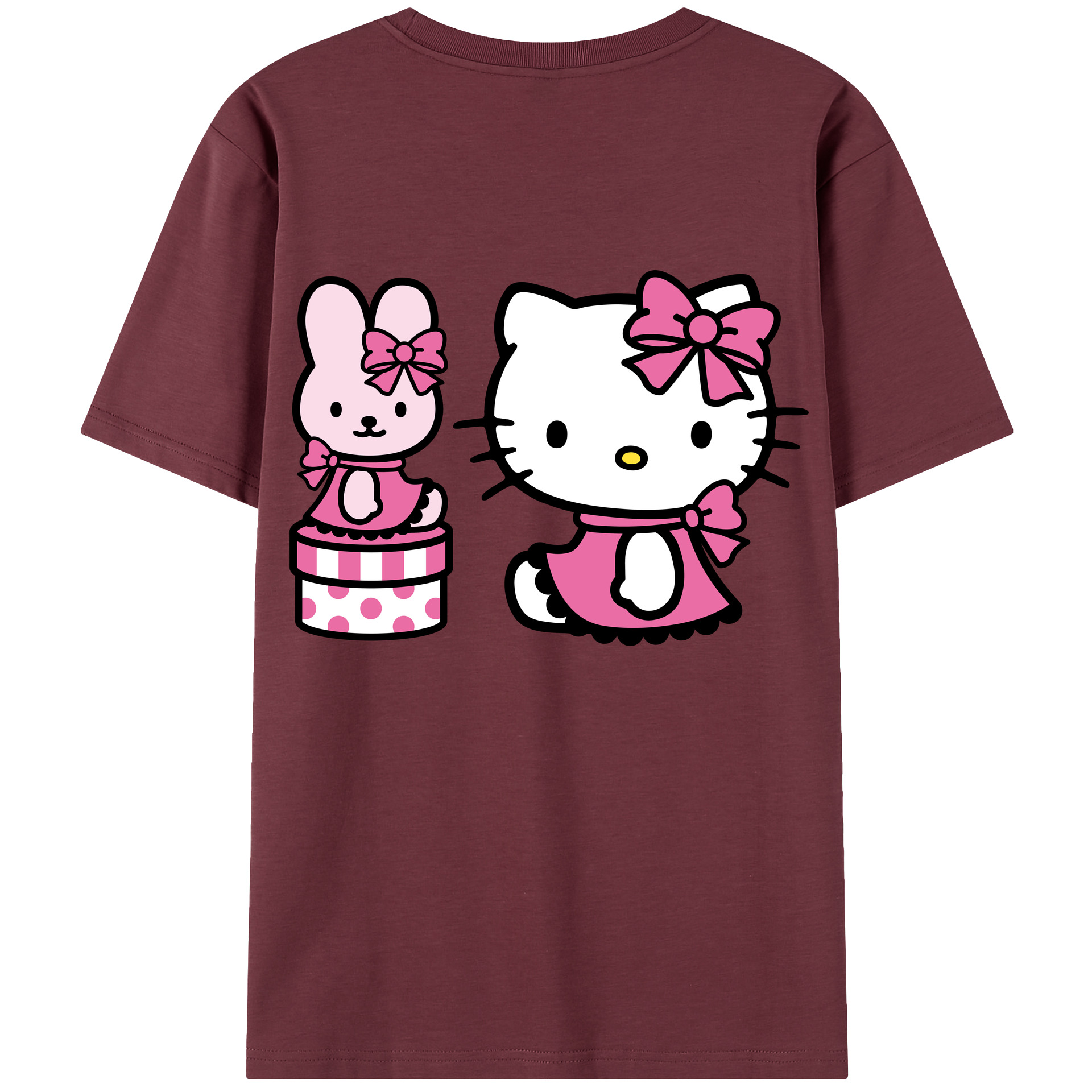 （画像用） Hello Kitty ハローキティ 綿100％半袖Tシャツ（背面プリント）